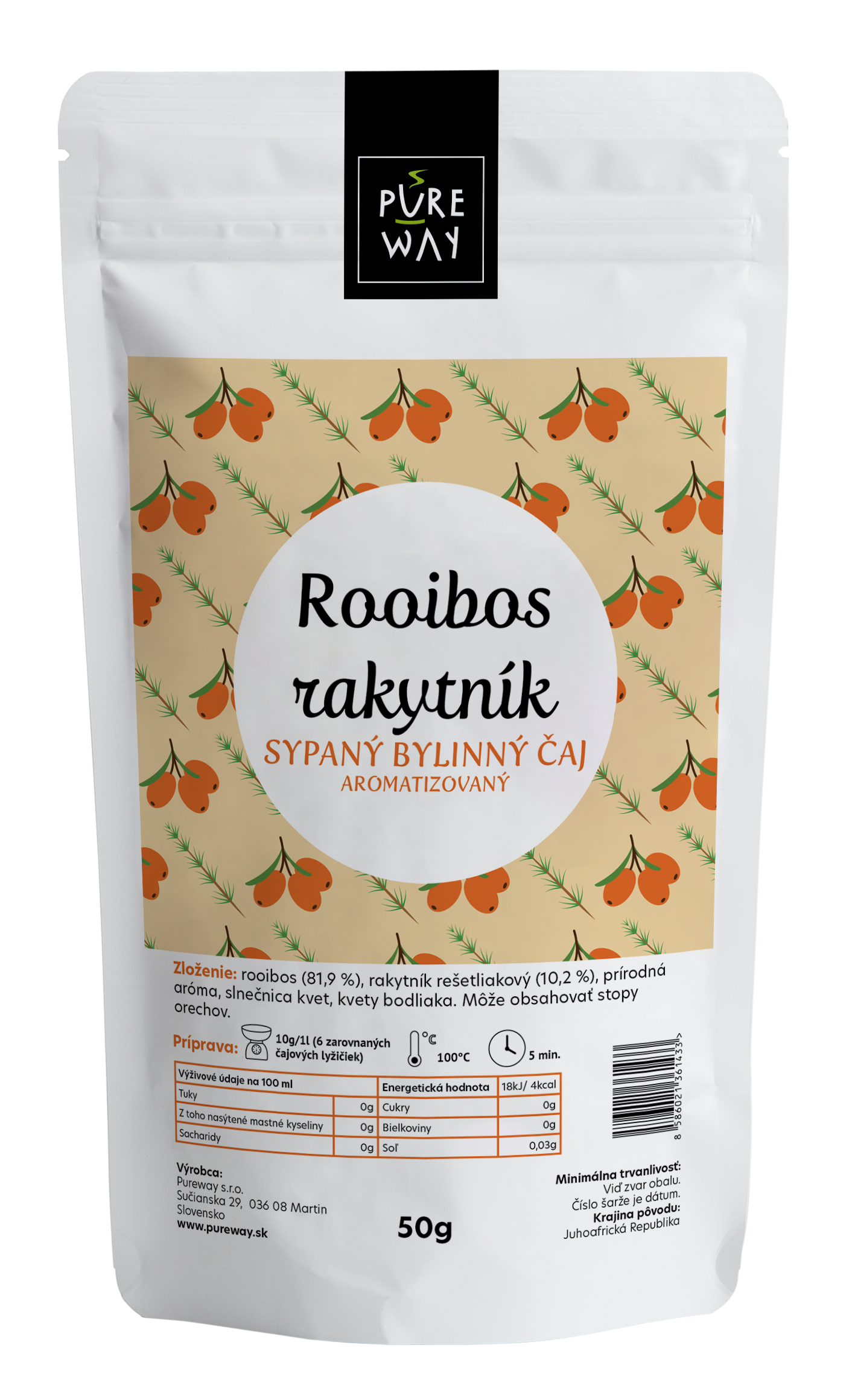 Rooibos rakytník sypaný bylinný čaj